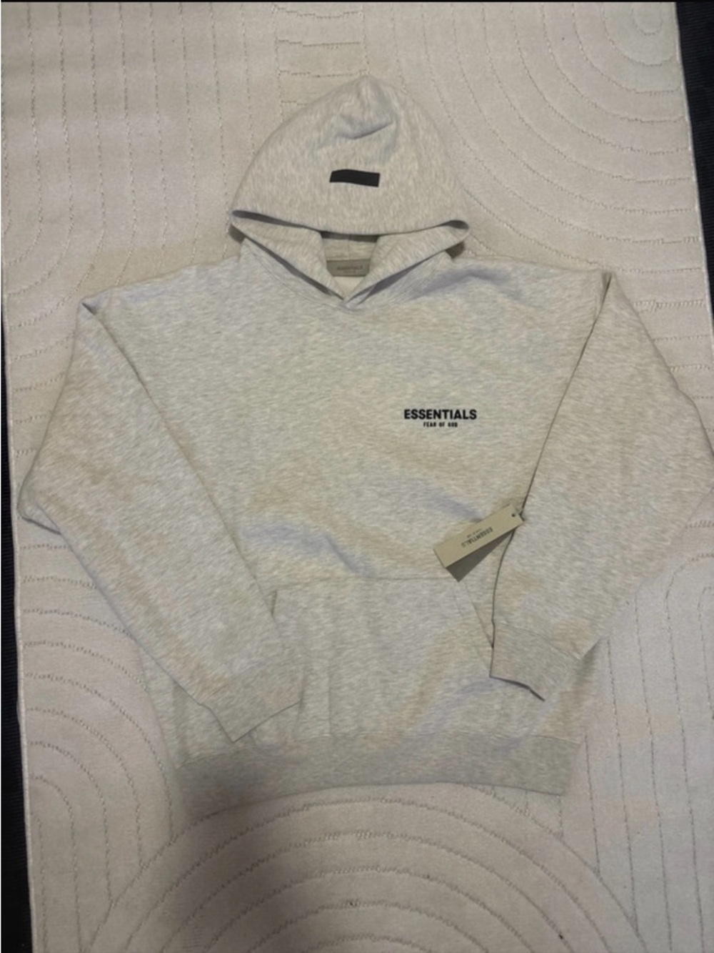 New Essentials Neutral Gray Pullover Hoodie with tags and dust bag